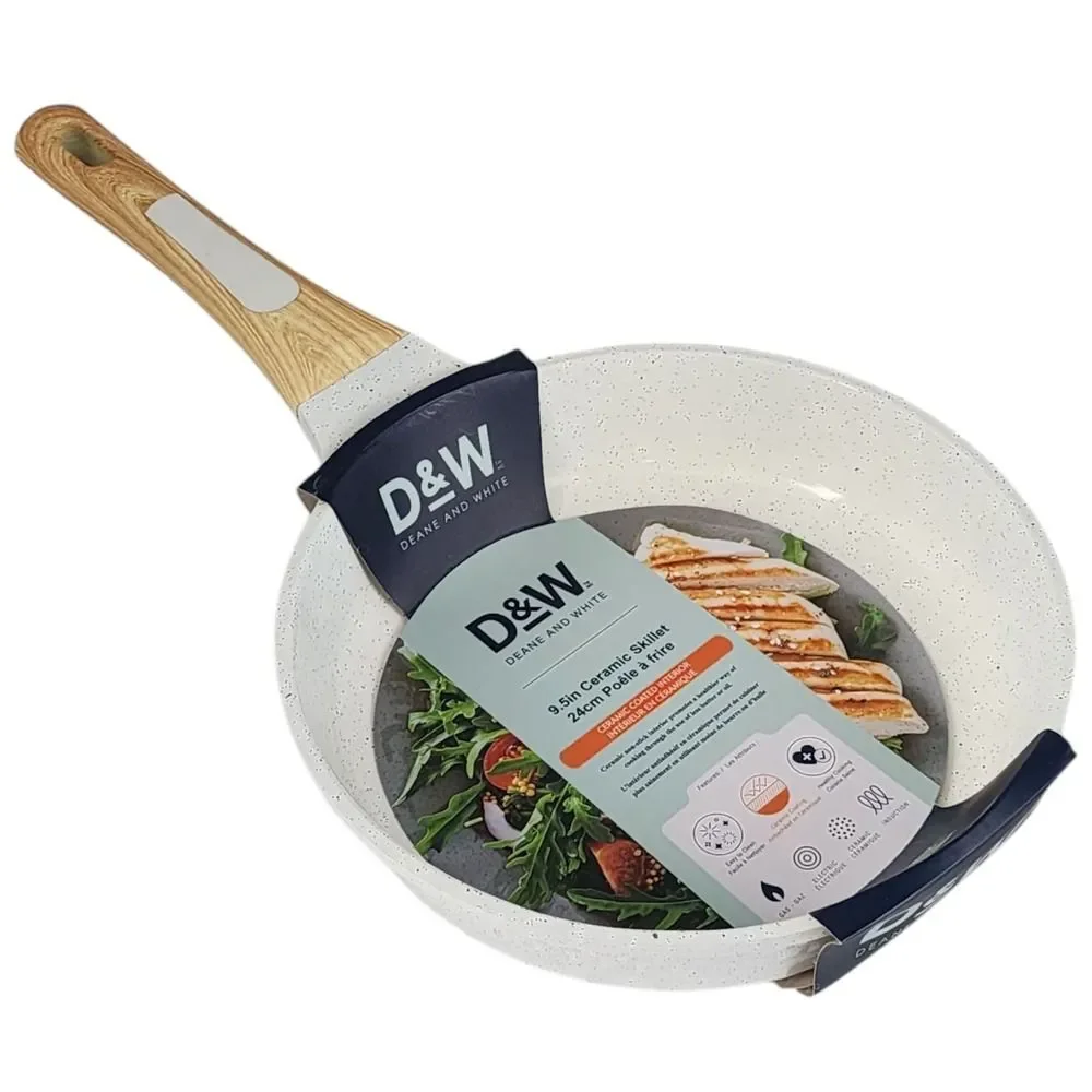 D&W Deane and White Cookware 9.5in Ceramic Interior‎ Nonstick Skillet Frying Pan